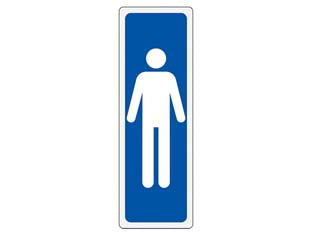 TARGHETTA ADESIVA FIGURA UOMO- - cm.5X15h. - 10 pezzi