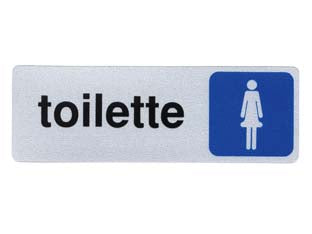 TARGHETTA ADESIVA TOILETTE DONNA- - cm.15x5h. - 10 pezzi