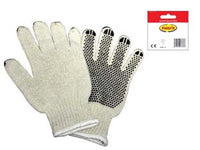 GUANTI IN POLIESTERE/COTONE PUNTINATI CON POLSINO- tg.10 uomo - 12 paio EXCEL