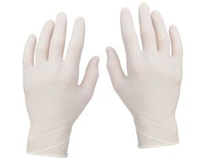 GUANTI IN VINILE BIANCHI SENZA POLVERE  tg.M conf. da 100 pz.