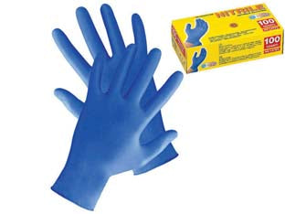 GUANTI IN NITRILE SENZA POLVERE AZZURRI- - tg.L in conf. da pz.100 (PG506.21) - 2 pezzi PG