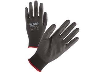 GUANTO DA LAVORO POLIESTERE CON PALMO RICOPERTO IN POLIURETANO NERO- - tg.11 - 12 paio