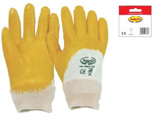 GUANTI DA LAVORO IMPREGNATO IN  NBR COLORE GIALLO- - tg. 10 - 12 blister EXCEL