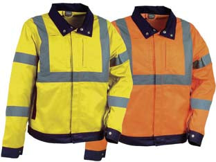 GIACCA TEMPEL AD ALTA VISIBILITA'  tg.S  arancione fluo/navy    COFRA