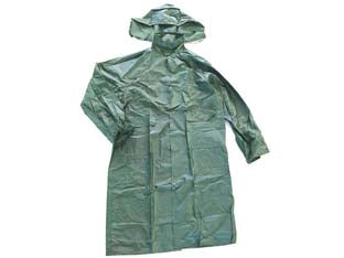 IMPERMEABILE CAPPOTTO IN NYLON/PVC VERDE  tg. M    EXCEL