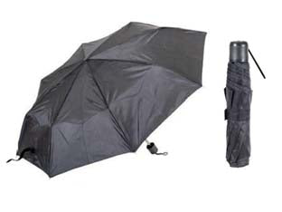 OMBRELLO PIEGHEVOLE SUPER MINI CON CUSTODIA IN PVC NERO - 6 pezzi