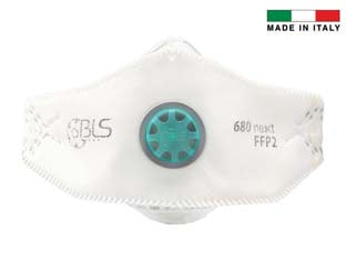 MASCHERINE CON VALVOLA FFP2 SERIE BLS 680 NEXT IMBUSTATA SINGOLARMENTE- - 680 next - 10 pezzi BLS