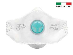 MASCHERINE C/VALVOLA FFP3 SERIE BLS ZERO FLAT IMBUSTATA SINGOLARMENTE- - 033 - taglia m/l - 8 pezzi BLS