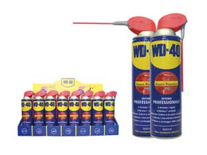 WD-40 LUBRIFICANTE SPRAY MULTIUSO 5 FUNZIONI ML.500 IN ESPOSITORE- - ml.500 spray c/erogatore a doppia posizione - 24 pezzi WD40