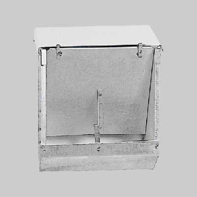 MANGIATOIA A TRAMOGGIA PER CONIGLI DA ESTERNO IN LAMIERA ZINCATA 3 scomparti