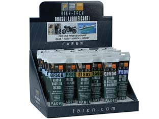 ESPOSITORE PZ.24 GRASSI LUBRIFICANTI HIGH TECH ML.125 ASSORTITI - 1 espositore FAREN