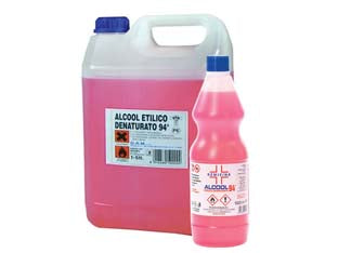ALCOOL ETILICO DENATURATO 94  °- - lt.5 - 4 pezzi