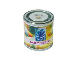 SMALTO SINTETICO LUCIDO ml 125 (LACK 82)- - ml.125 verde muschio RAL 6005 - 6 pezzi FEUDO