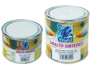SMALTO SINTETICO LUCIDO (LACK 82)- - ml.750 grigio argento RAL 7001 - 6 pezzi FEUDO