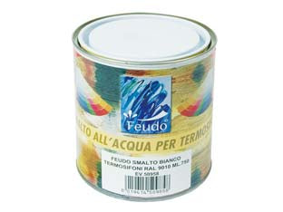 SMALTO ALL'ACQUA PER TERMOSIFONI (TERMO LACK)- - ml.750 bianco RAL 9010 - 6 pezzi FEUDO