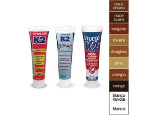 K2 STUCCO IN PASTA MULTIUSO COLORATO IN TUBETTO- - ml.150 - noce scuro - 6 pezzi K2
