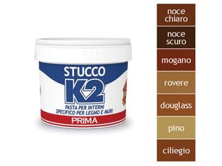 K2 STUCCO COLORATO IN PASTA PER LEGNO IN BARATTOLO- - Kg.0,500 - douglas - 12 pezzi K2