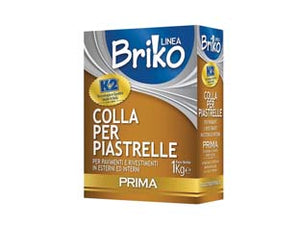 K2 LINEA BRIKO COLLA PER PIASTRELLE BIANCA IN POLVERE- - Kg.1 in scatola - 12 pezzi K2