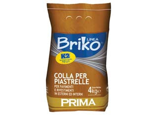 K2 LINEA BRIKO COLLA PER PIASTRELLE BIANCA IN POLVERE- - Kg.4 in sacco - 4 pezzi K2