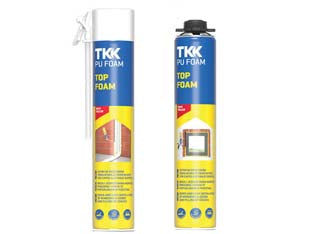 SCHIUMA POLIURETANICA UNIVERSALE PU TOP FOAM- - ml.750 applicazione manuale - champagne - 6 pezzi TKK