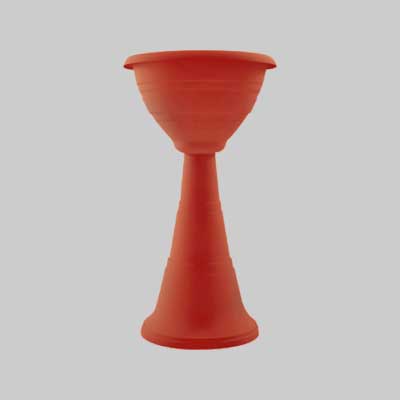 FIORIERA 'CAMPANA' A COLONNA Ø 39x70h - colore terracotta