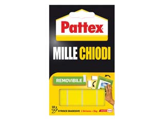 PATTEX MILLECHIODI BIADESIVO REMOVIBILE  10 strisce mm.40x20    HENKEL