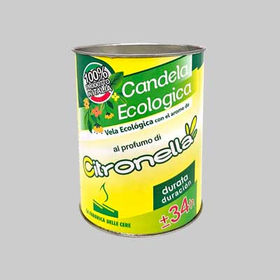 CANDELE ALLA CITRONELLA 'ECO' Ø cm 6x8h