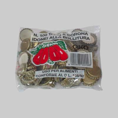 TAPPO A CORONA PER POMODORI Ø 26 mm - confezione 100 pezzi