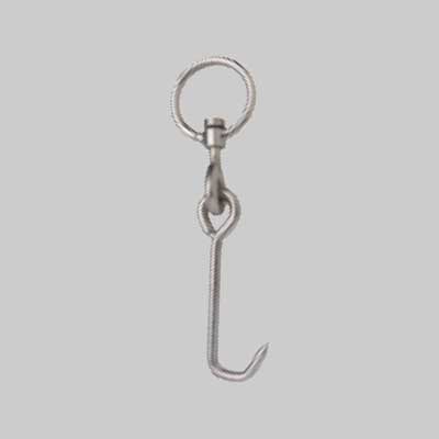 GANCIO GIREVOLE SNODATO CON ANELLO 220x6 mm - 10 pezzi