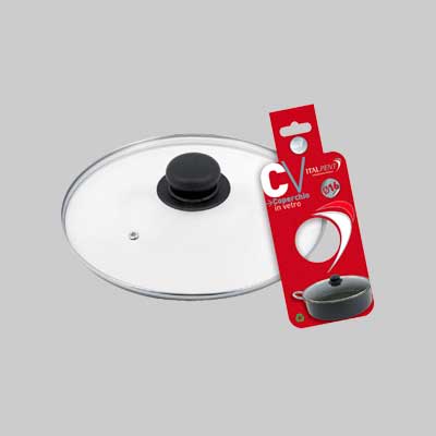 COPERCHIO IN VETRO CON POMOLO Ø 16 cm - PENTALUX