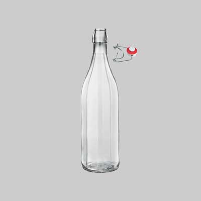 BOTTIGLIA IN VETRO COSTOLATA 1 lt - 20 pezzi