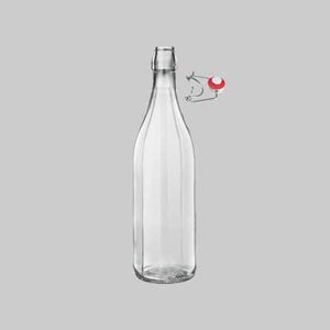 BOTTIGLIA IN VETRO COSTOLATA 1 lt - 20 pezzi