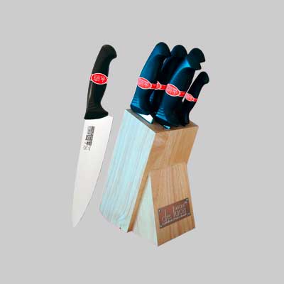 SET COLTELLI CON CEPPO 5 pezzi - DE LUCA COLTELLERIE