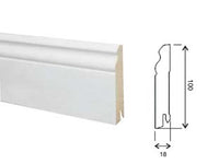 BATTISCOPA BAROCCO IN MDF BIANCO- - mm.18x100x2400 - 6 pezzi PIRCHER