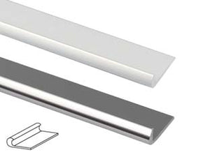 PROFILO UNGHIETTA IN ALLUMINIO- - mm.18 mt.2 argento - 5 pezzi