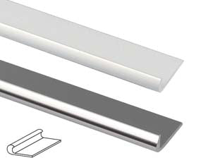 PROFILO UNGHIETTA IN ALLUMINIO- - mm.22 mt.2 argento - 5 pezzi