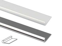 PROFILO UNGHIETTA IN ALLUMINIO- - mm.22 mt.2 argento - 5 pezzi