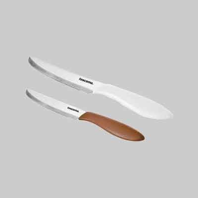 COLTELLO TAVOLA 'PRESTO' Lunghezza totale 23 cm -  lama 12 cm - Bianco 6 pezzi - TESCOMA