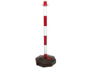 COLONNINA SEGNALETICA IN PLASTICA BIANCO/ROSSA- - cm.90h. - 10 pezzi QUALITY