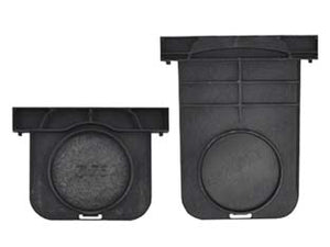 TAPPO IN POLIPROPILENE PER CANALETTA- - cm.13x15h. - ø cm.5-7,5 - 2 pezzi