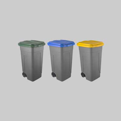 BIDONE PER RIFIUTI 80 lt - Colore giallo