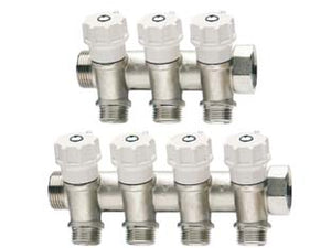 COLLETTORE DI DISTRIBUZIONE COMPONIBILE CON VALVOLE ART.465  MM 3/4  4 derivazioni M 1/2    ITAP