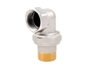 RACCORDO CURVO A 3 PEZZI IN OTTONE NICHELATO CON ORING ART.162  F 11/4    ITAP