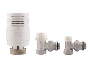 KIT VALVOLE TERMOSTATICHE AD ANGOLO ATTACCO F ART.KIT3  F 3/8    ITAP