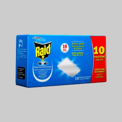 RAID PIASTRINE ANTIZANZARE Confezione 10 pezzi - JOHNSON