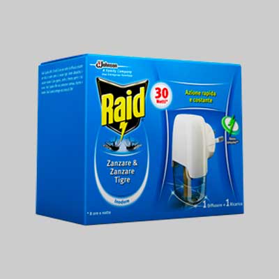 RAID DIFFUSORE LIQUIDO ANTIZANZARE Base + 1 ricarica - JOHNSON