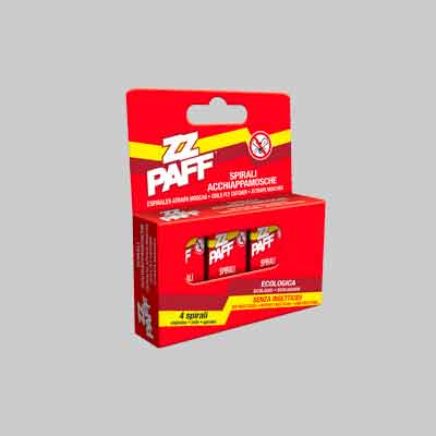 SPIRALI ADESIVE ACCHIAPPAMOSCHE Conf. 4 pezzi