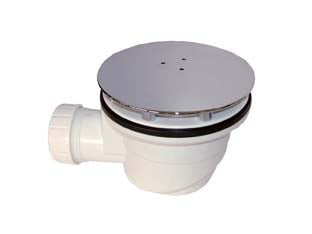 PILETTA SIFONATA PER PIATTO DOCCIA CON PIATTELLO LISCIO CROMATO  11/2  foro piatto doccia ø mm.60