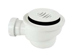 PILETTA SIFONATA PER PIATTO DOCCIA CON PIATTELLO GRIGLIATO BIANCO  11/2  foro piatto doccia ø mm.50