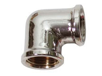 GOMITO FEMMINA FEMMINA OTTONE CROMATO- - FF 1/2 - 5 pezzi